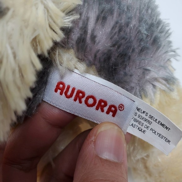 Aurora Wily Wolf Dog Plush Stuffed Animal Gray Toy - Picture 6 of 9